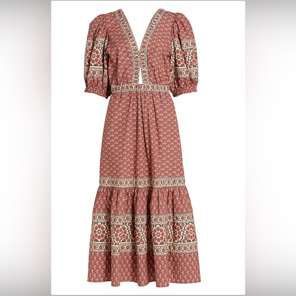 Sea New York Dresses & Skirts - Sea New York Womens Fernanda Cotton Printed Halter Midi Dress Sz 2